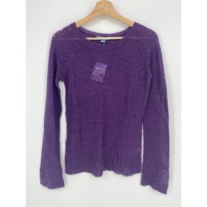 Baia Purple Alpaca Wool Bell Sleeve Sweater